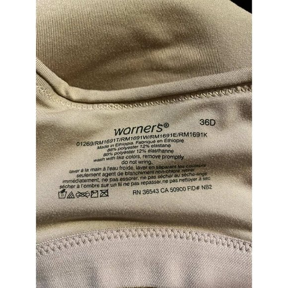 Warners Cloud 9 Super Soft Wireless Lightly Lined Comfort Bra 36D (10-AL) - Picture 7 of 8